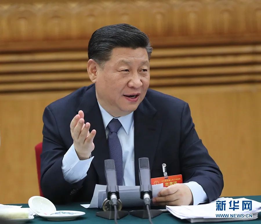2019年3月7日，習(xí)近平參加十三屆全國人大二次會議甘肅代表團的審議。新華社記者 鞠鵬 攝